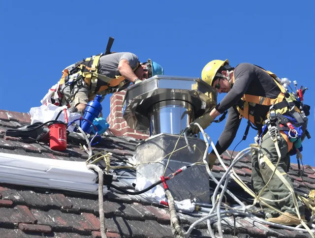 Protective chimney cap installed by Manhattan Beach Chimney Sweep in Manhattan Beach, CA