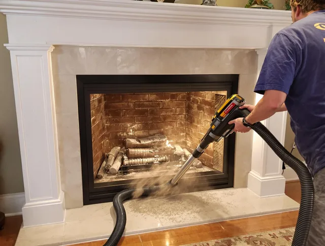 Fireplace cleaning performed by Manhattan Beach Chimney Sweep in Manhattan Beach, CA